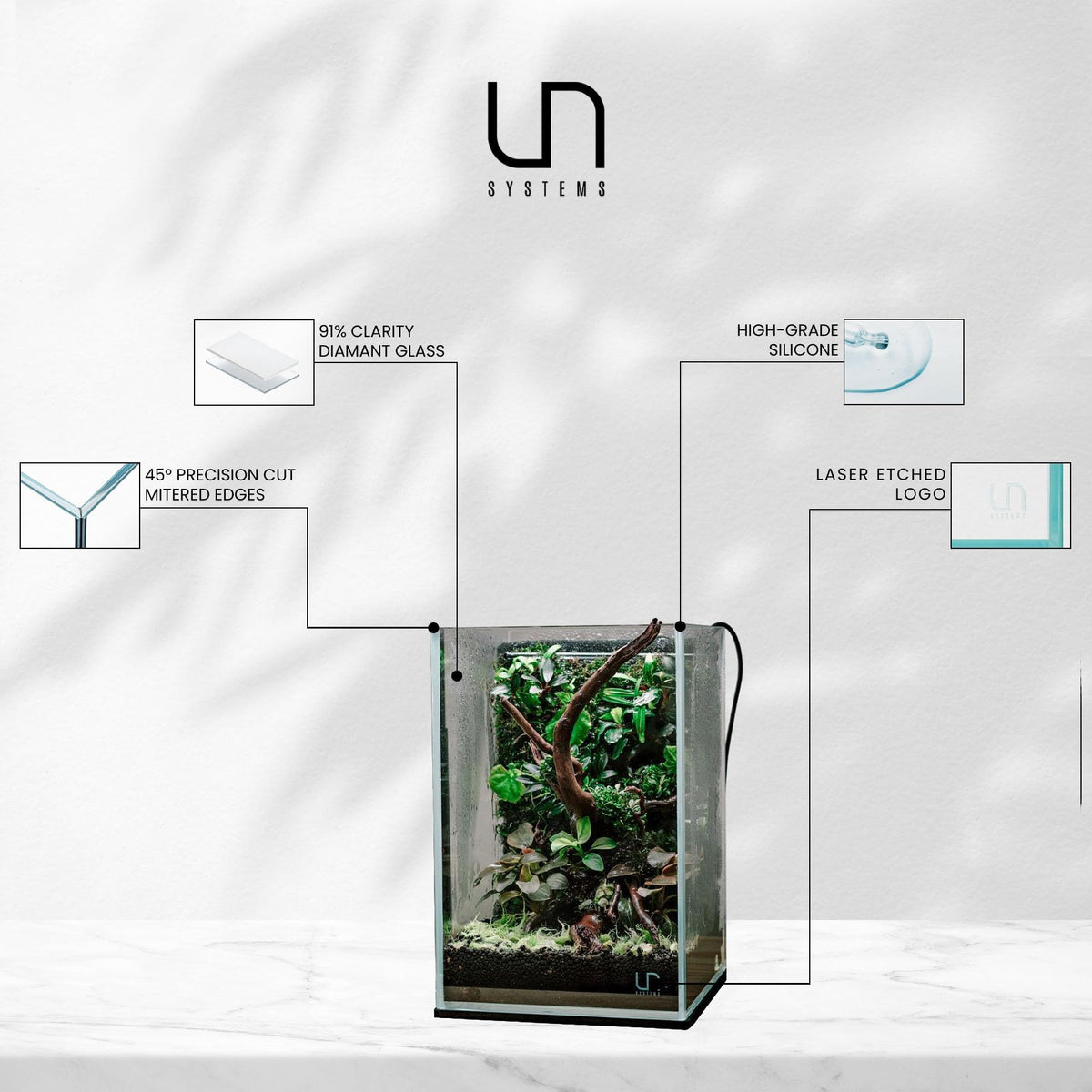 Ultra Clear Rimless Low Iron Glass Aquarium C8186