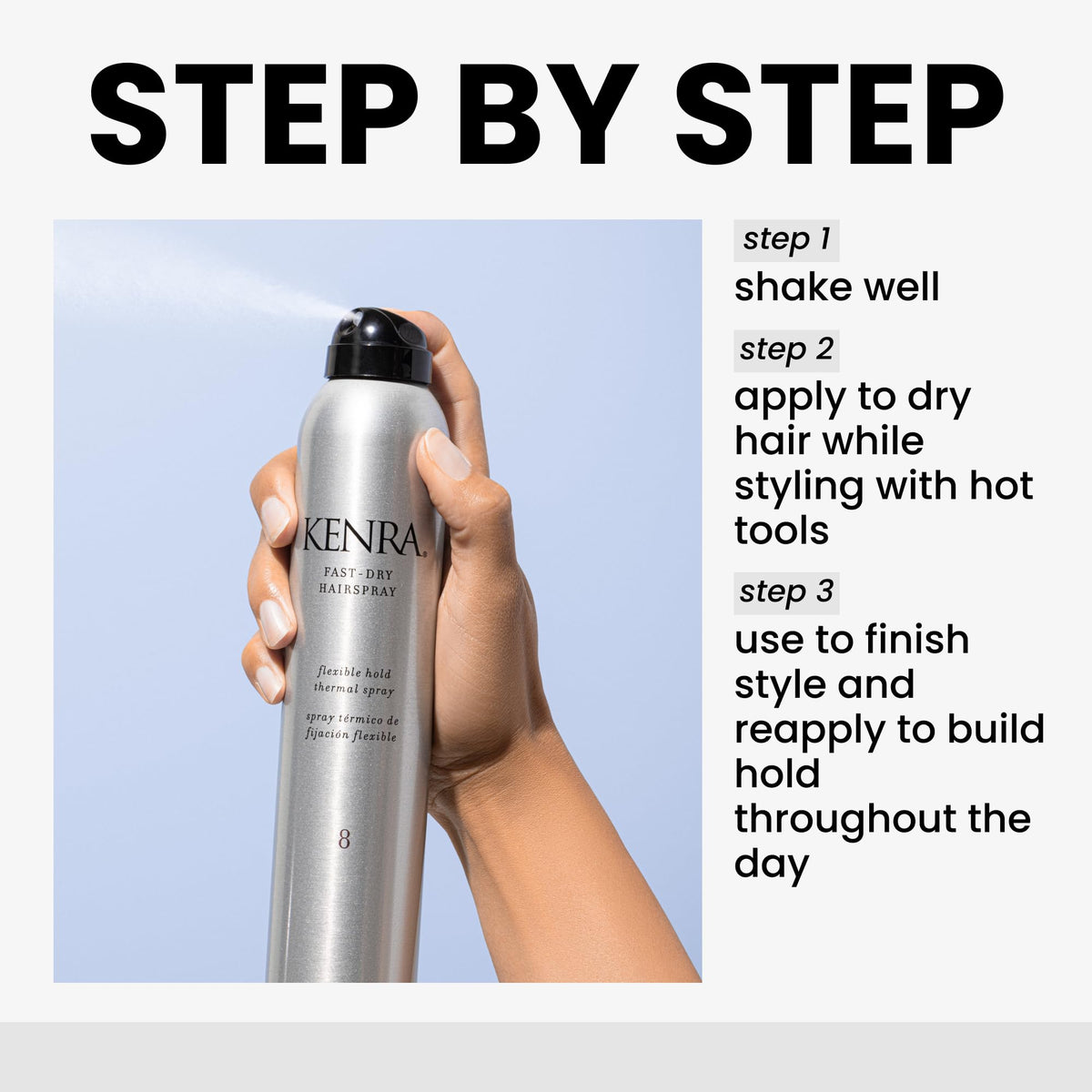 Fast Dry Hairspray Flexible Hold Thermal Spray O3389