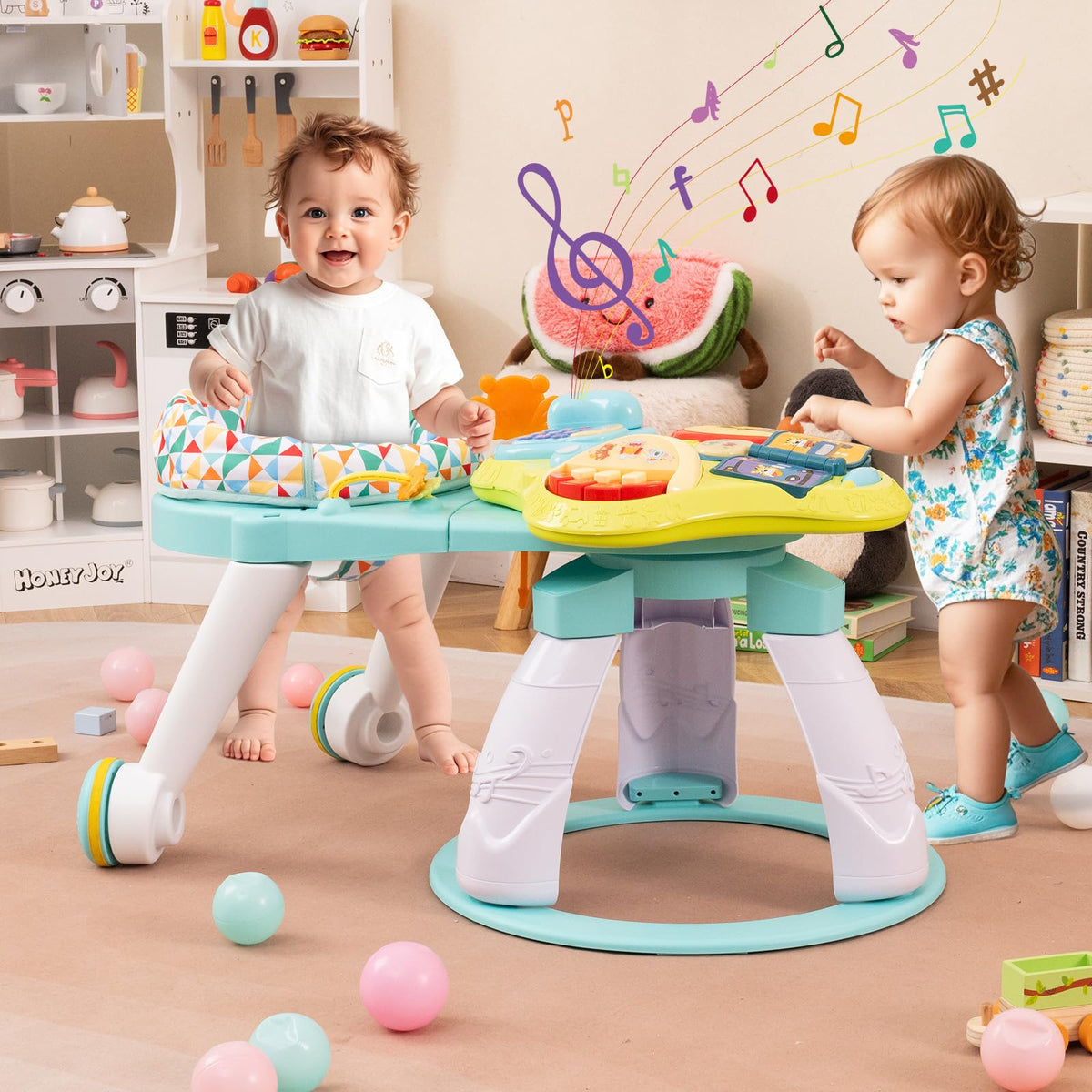 3 in 1 Baby Activity Center Walker with Play Table Green X48451