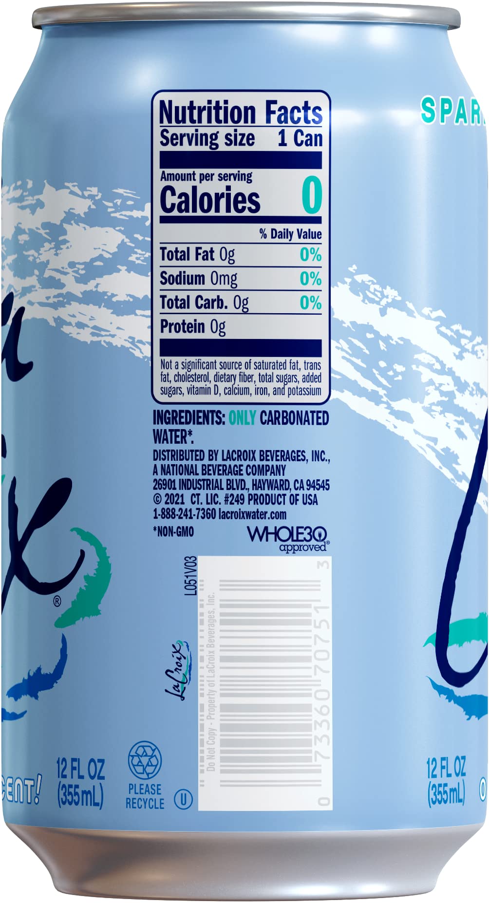 Sparkling Water 12 Fl Oz (pack of 8) L297