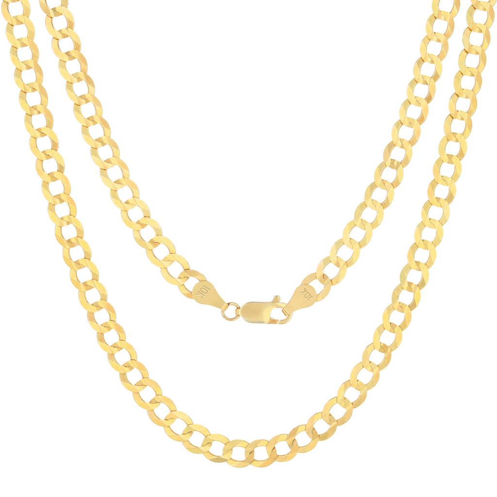 10k Yellow Gold Cuban Curb Link Chain Necklace F2725