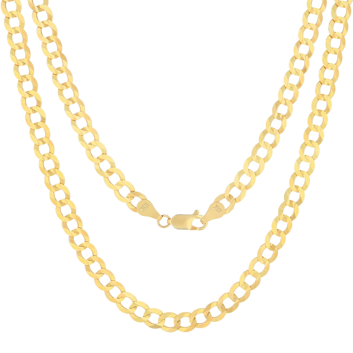 10k Yellow Gold Cuban Curb Link Chain Necklace F2725