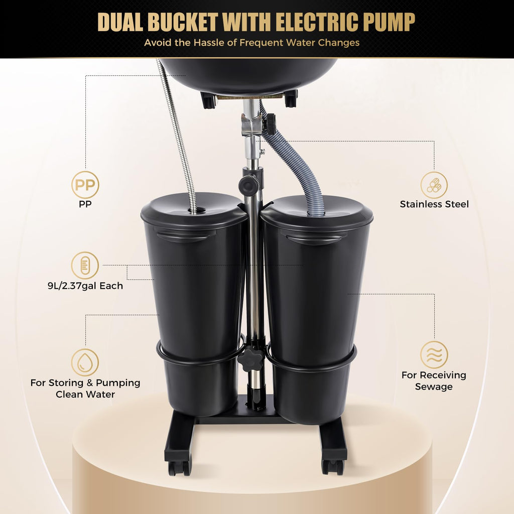 Portable Height Adjustable Shampoo Bowl with Electric Pump L673095