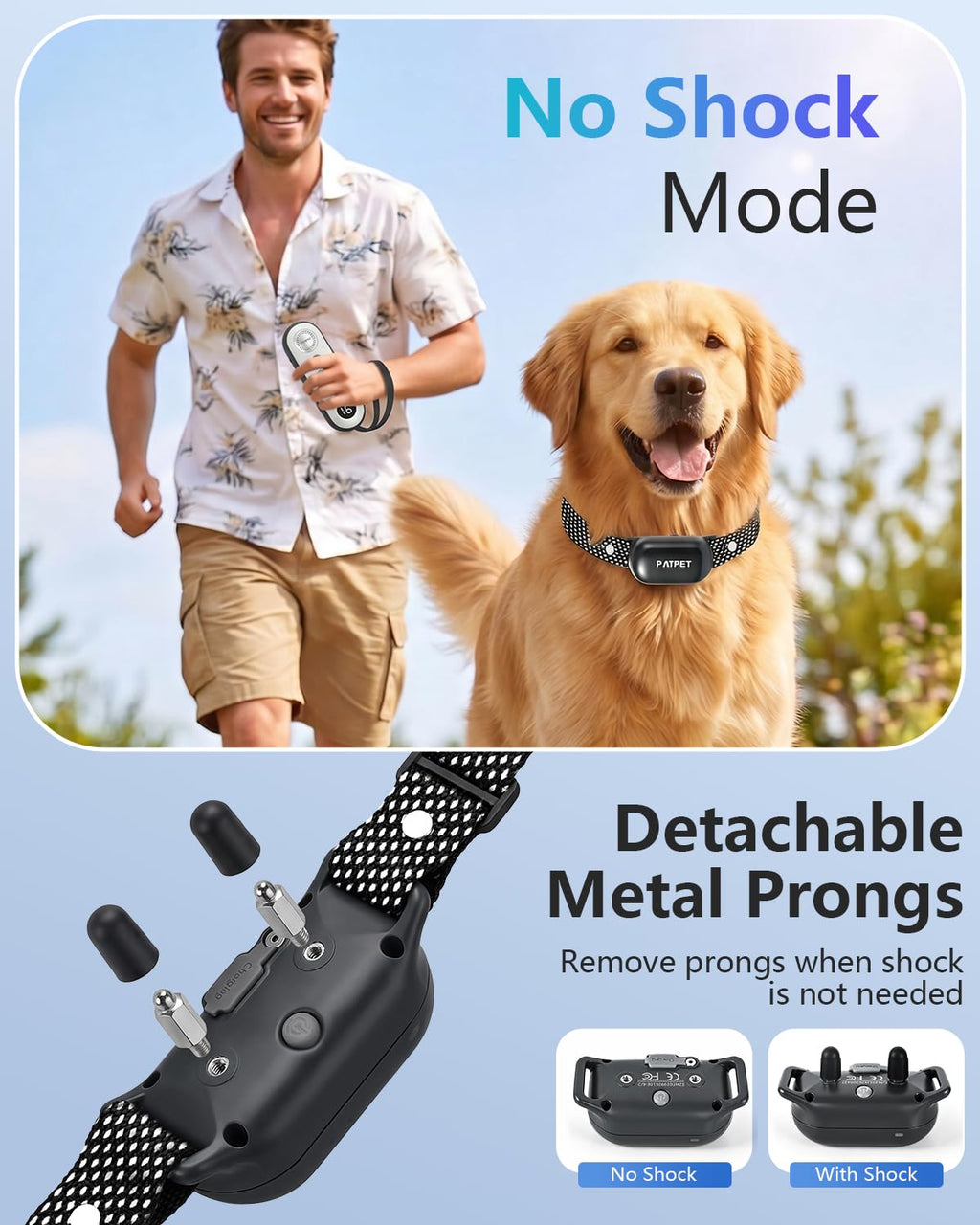 Rechargeable IPX7 Waterproof Dog Training Collar with Remote for 2 Dogs V1550