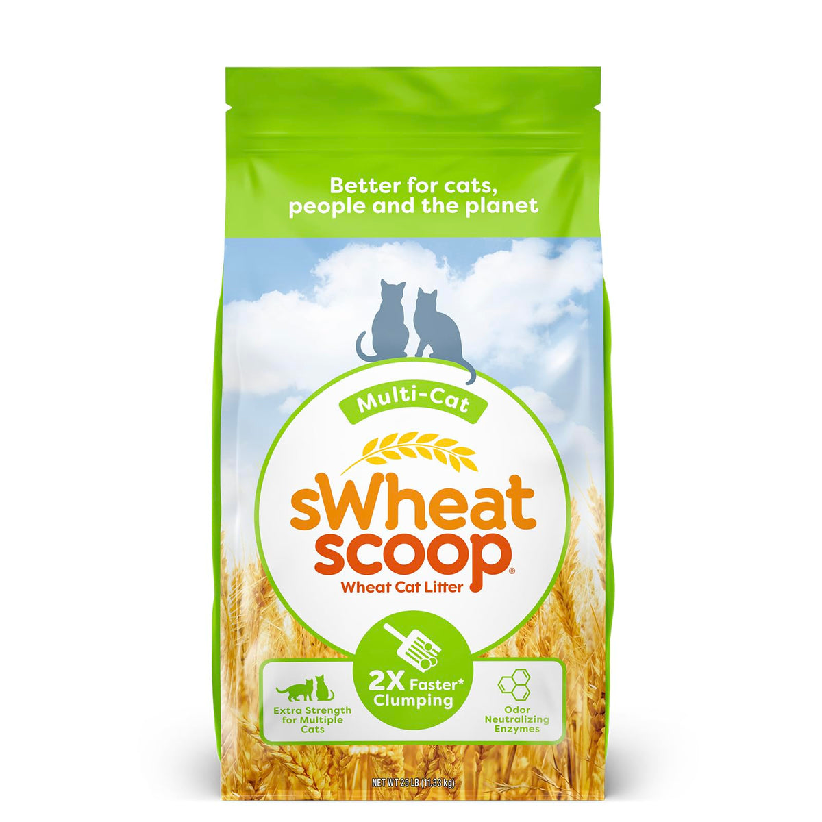 Natural Wheat Multi-Cat Litter, 25 Pound Bag E345