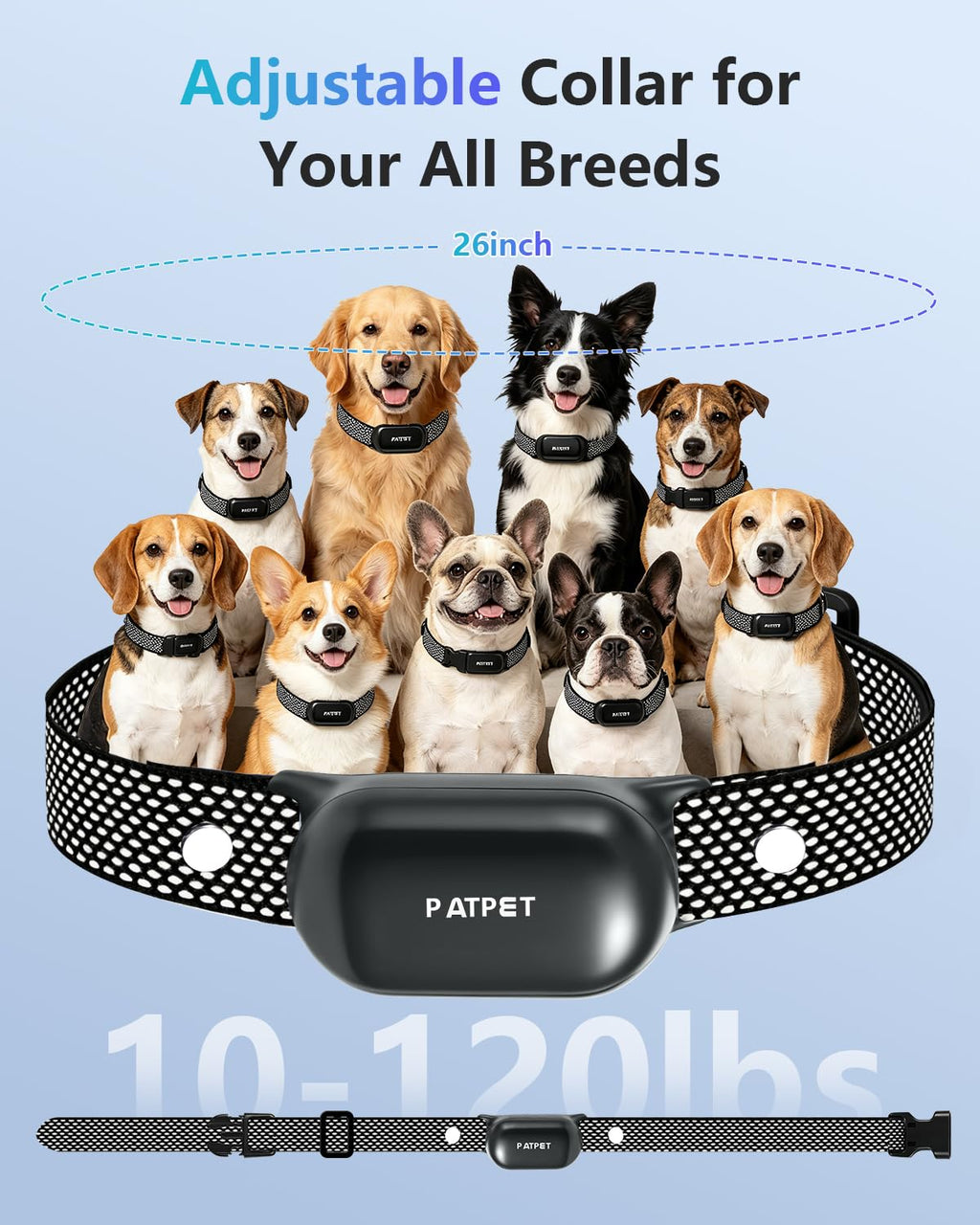 Rechargeable IPX7 Waterproof Dog Training Collar with Remote for 2 Dogs V1550