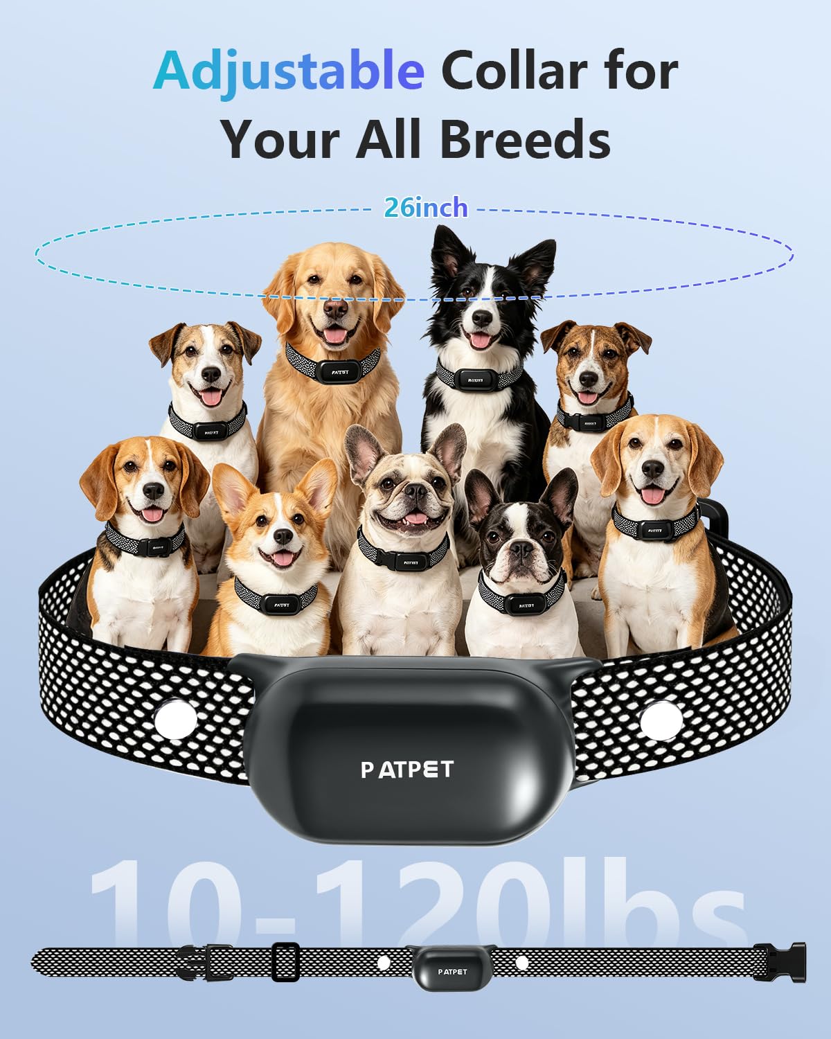 Rechargeable IPX7 Waterproof Dog Training Collar with Remote for 2 Dogs V1550