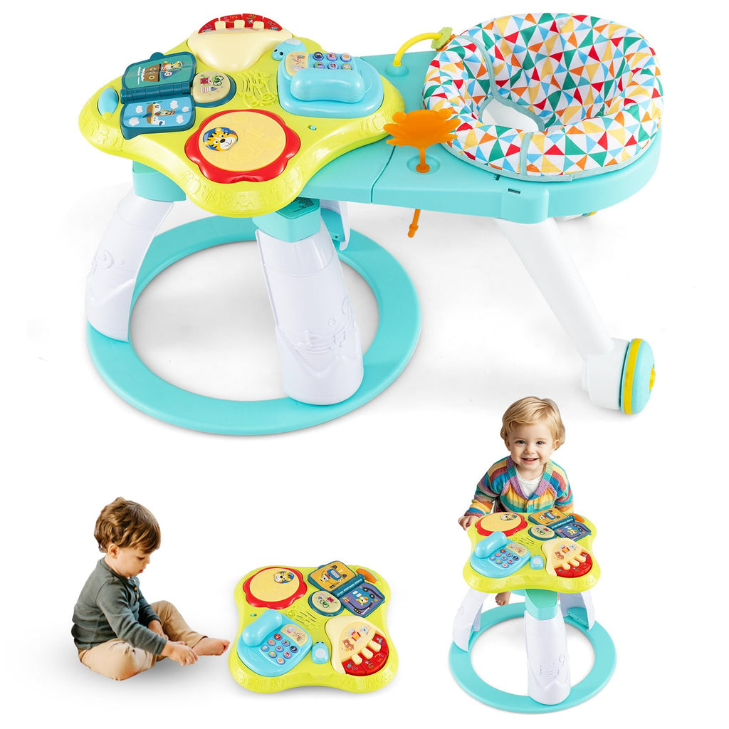 3 in 1 Baby Activity Center Walker with Play Table Green X48451