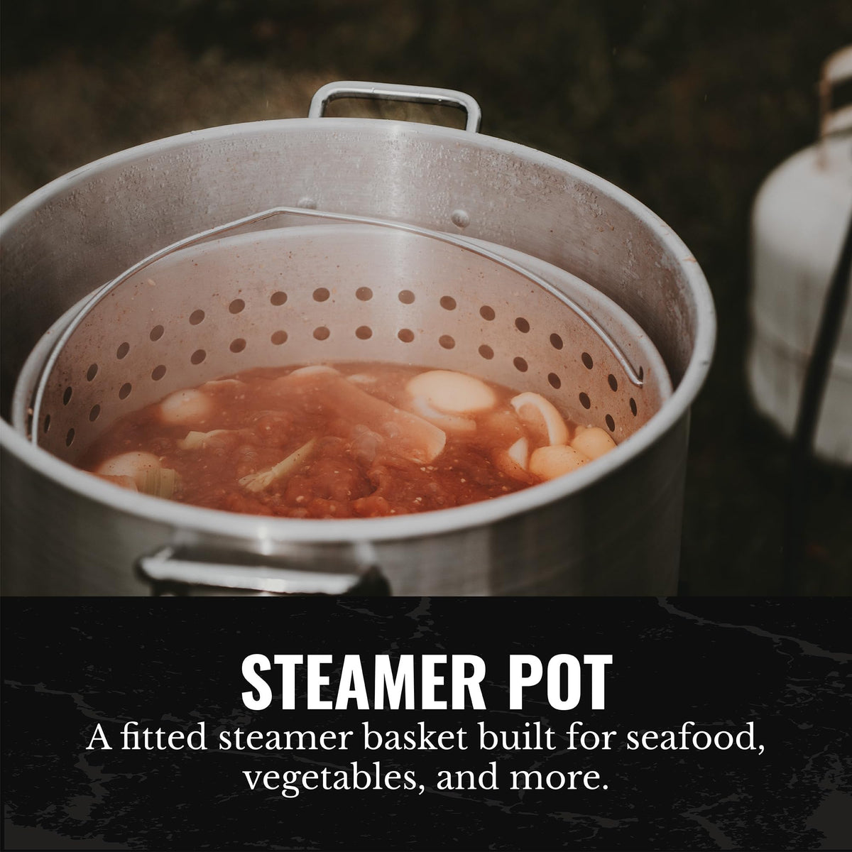 60Qt Aluminum Stock Pot with Strainer and Lid R481940
