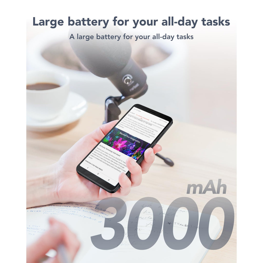 Unlocked Smartphone with 6.0" HD+ Display, 3+32GB, 3000mAh Battery, Android 13, Space Black I536389