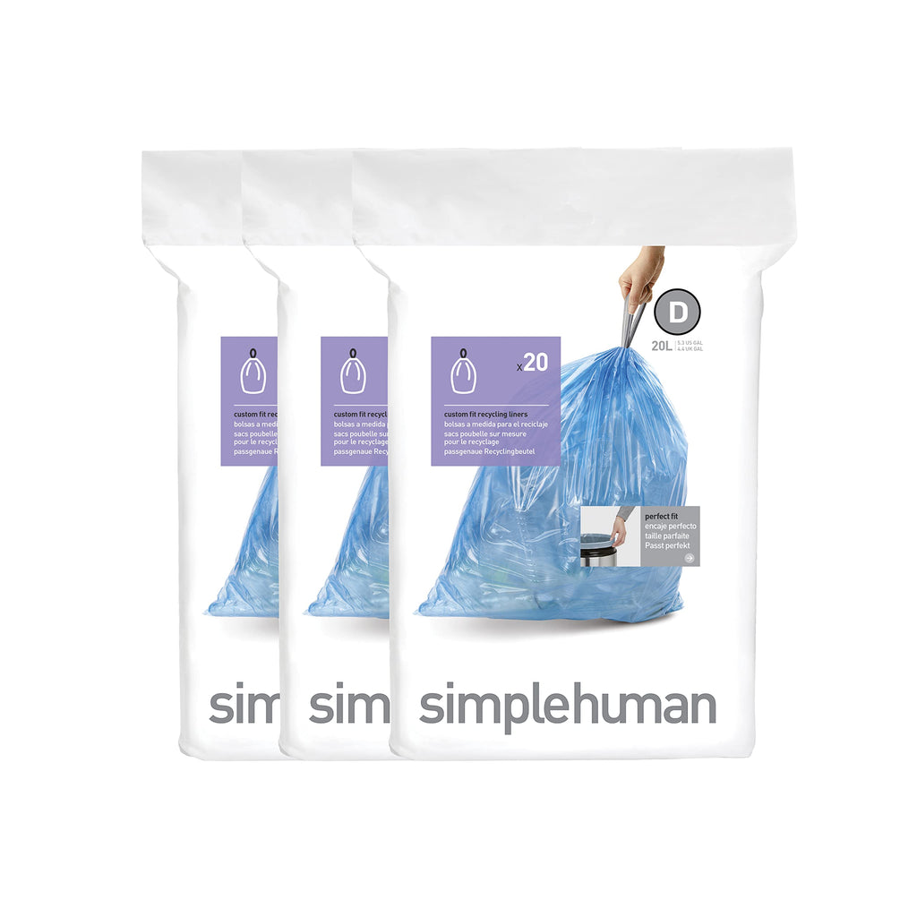 60 Count Drawstring Trash Bags, 20 Liter / 5.3 Gallon W883