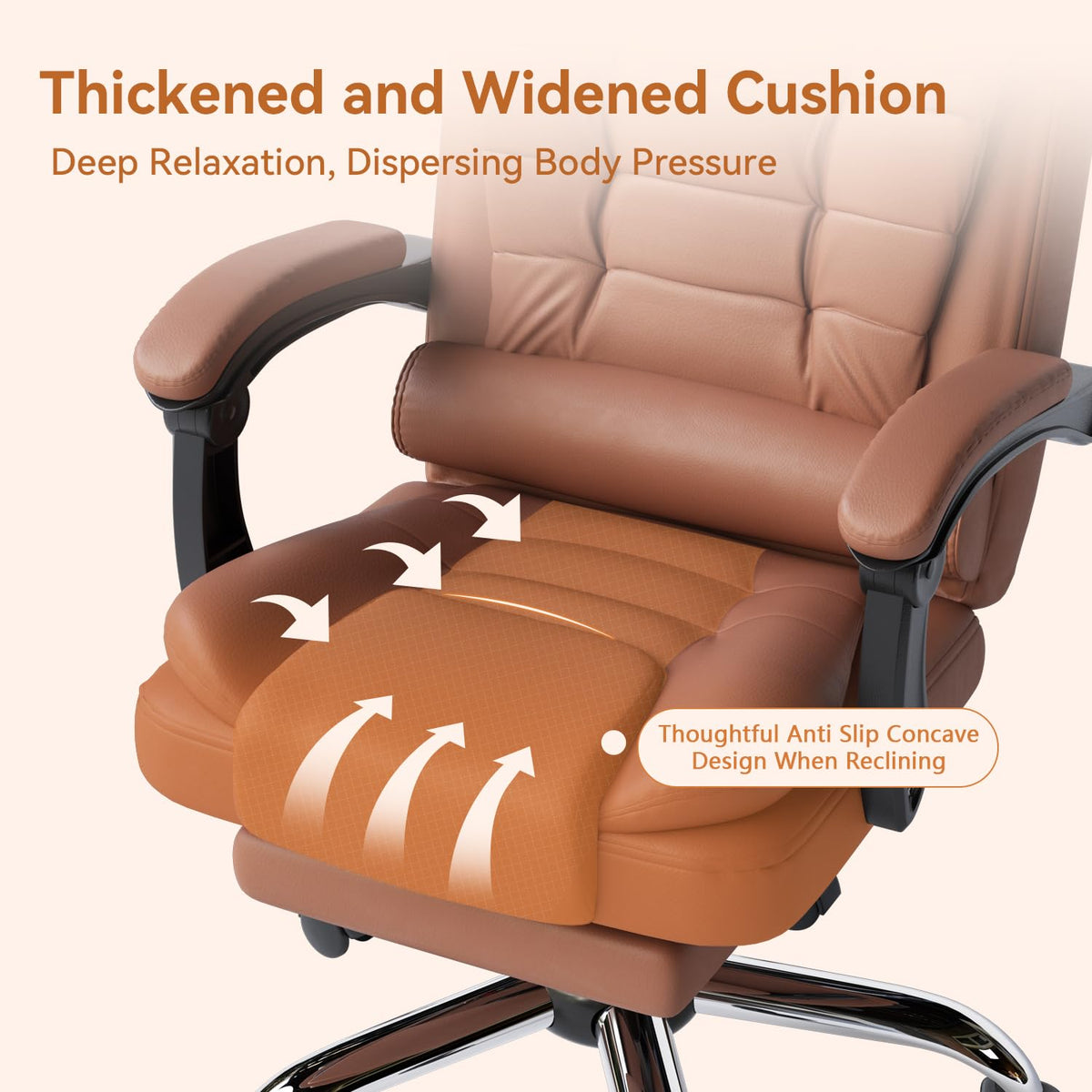 Ergonomic High Back Office Chair with Lumbar Support and Footrest I845694