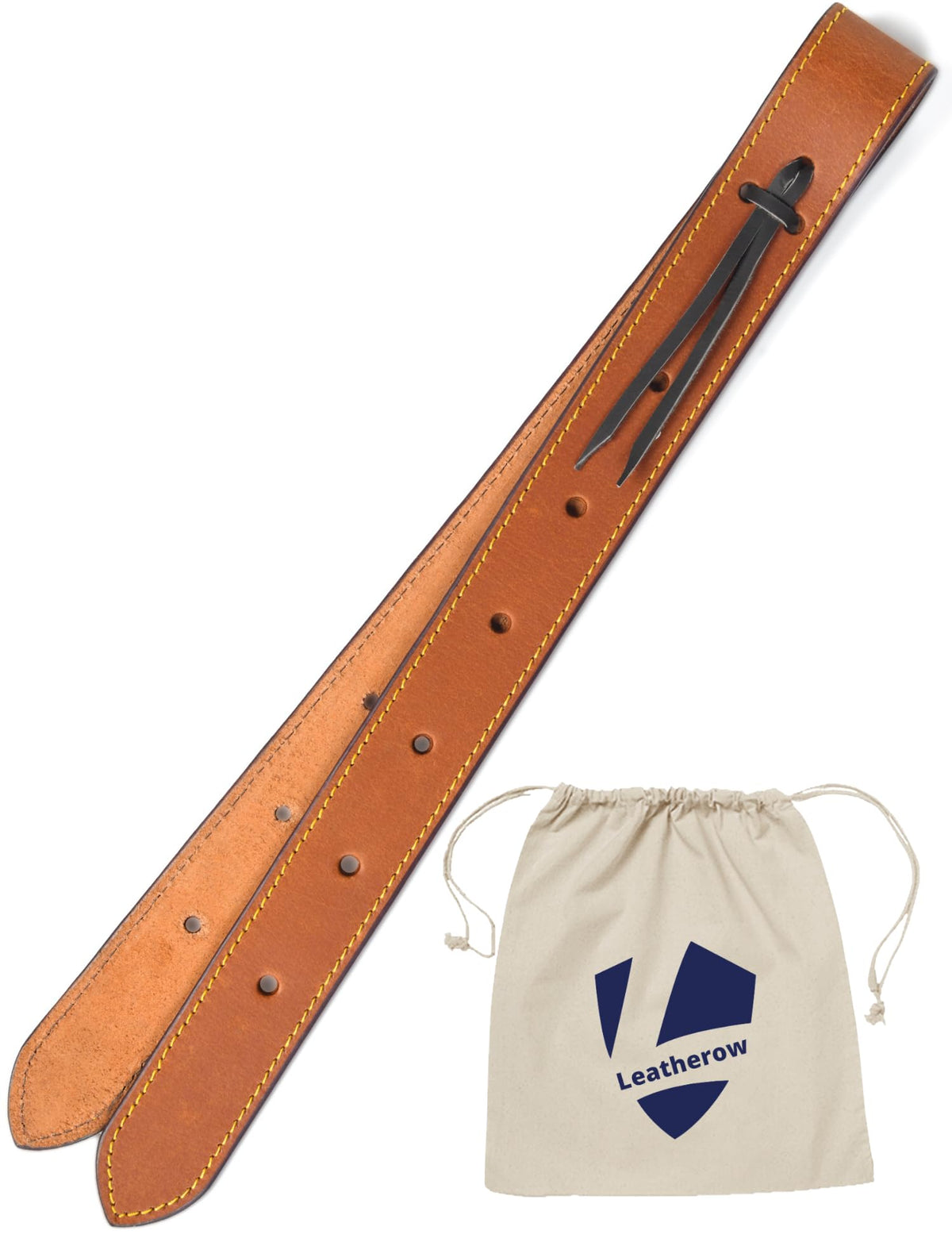 Full Grain Leather Saddle Cinch Tie Strap I4549