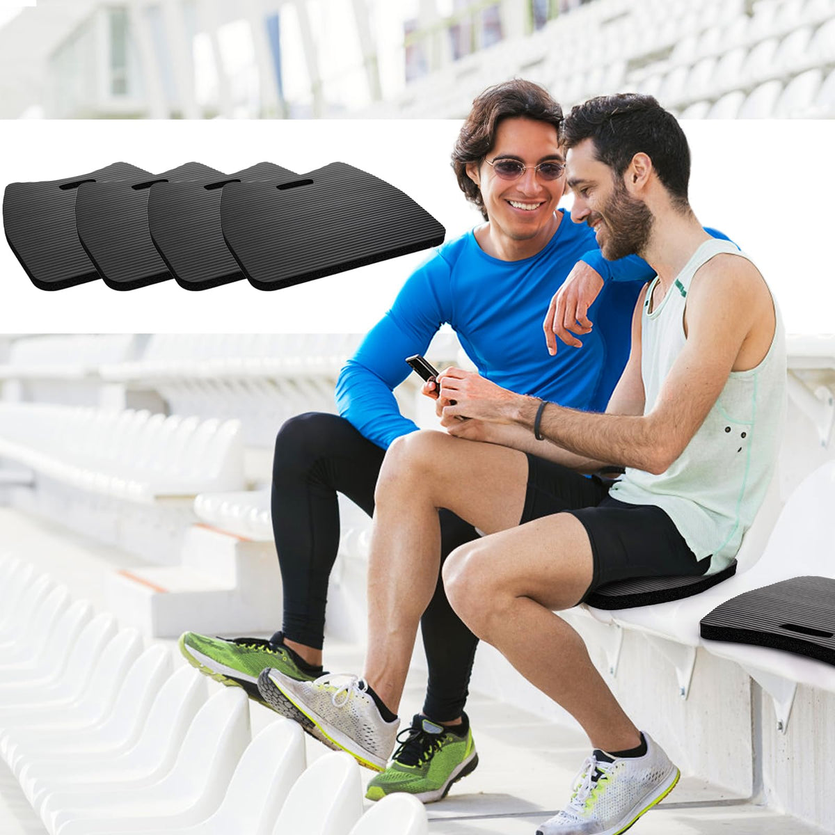 4 Pack Waterproof Portable Foam Stadium Seat Cushion with Handle A90459