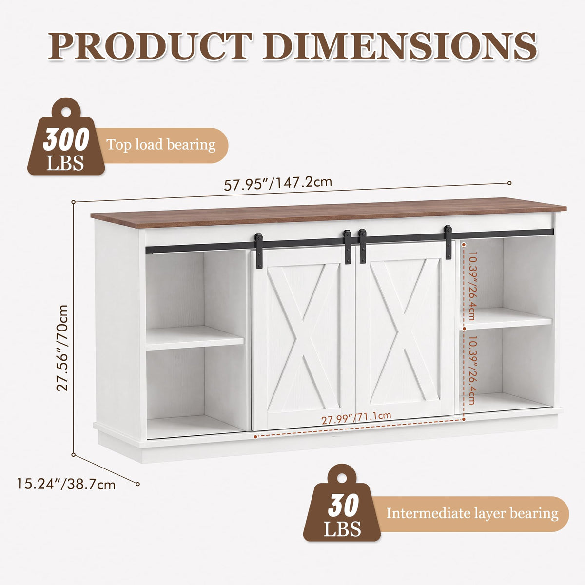 White TV Stand with Storage M36891