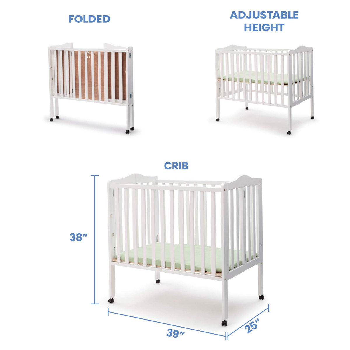 Folding Portable Mini Baby Crib with Mattress G1696