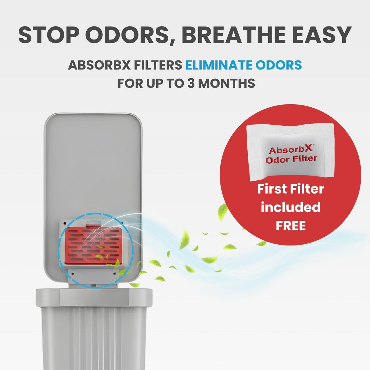 50 L Slim Step Pedal Kitchen Trash Can with Odor Filter W5044
