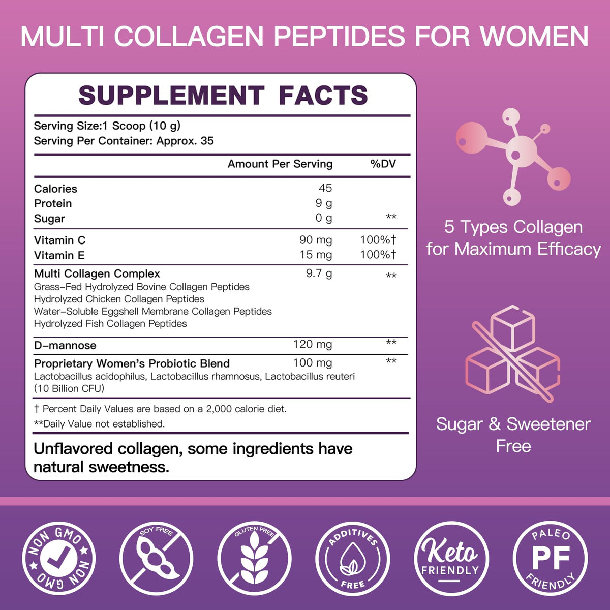 Unflavored Multi Collagen Peptides F914325