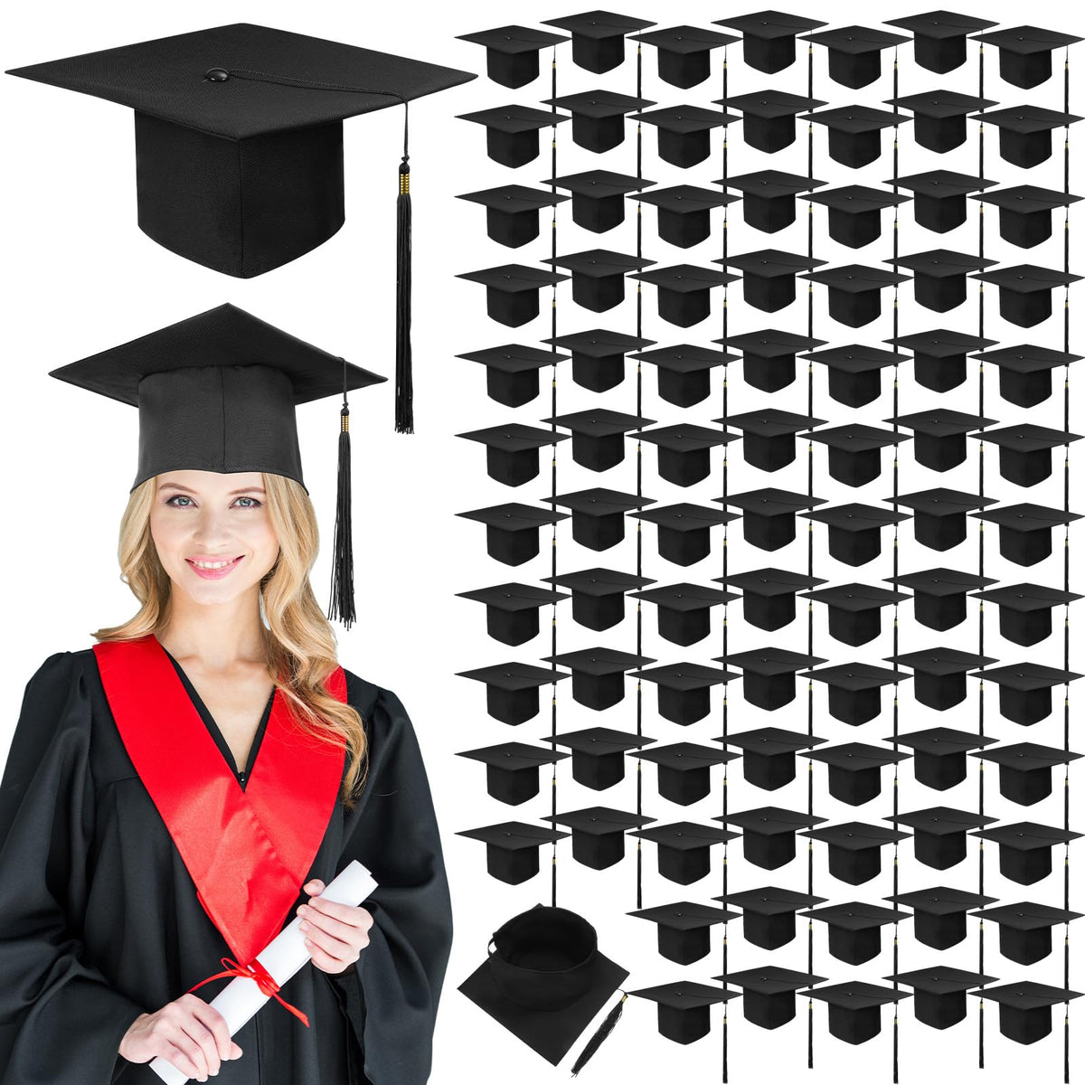 Graduation Cap Bulk Halloween Costume Accessory U672