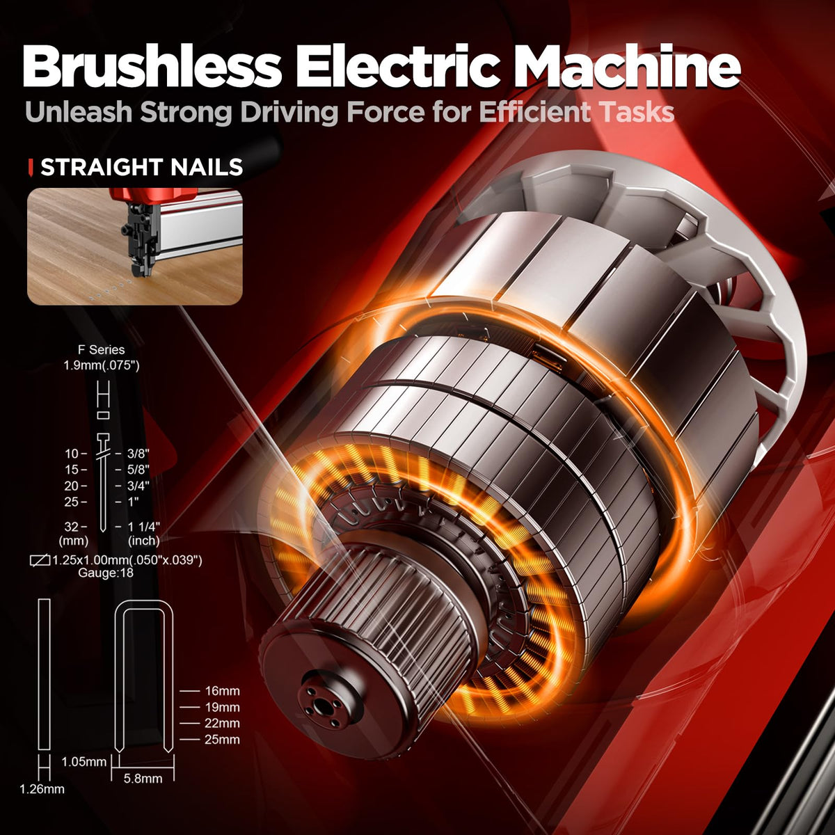 21V Brushless Cordless Pin Nailer Kit 2.0 Ah P825