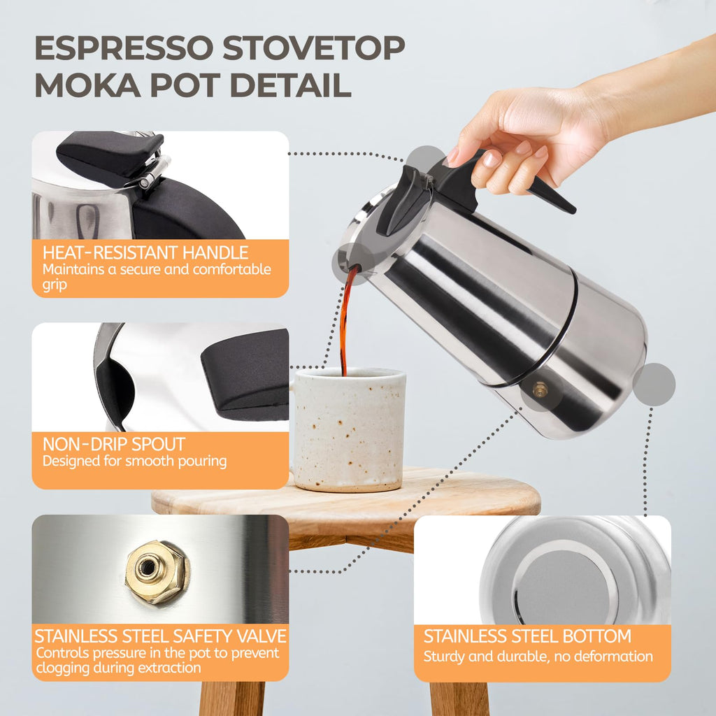 12 Cup Stainless Steel Moka Pot F8623