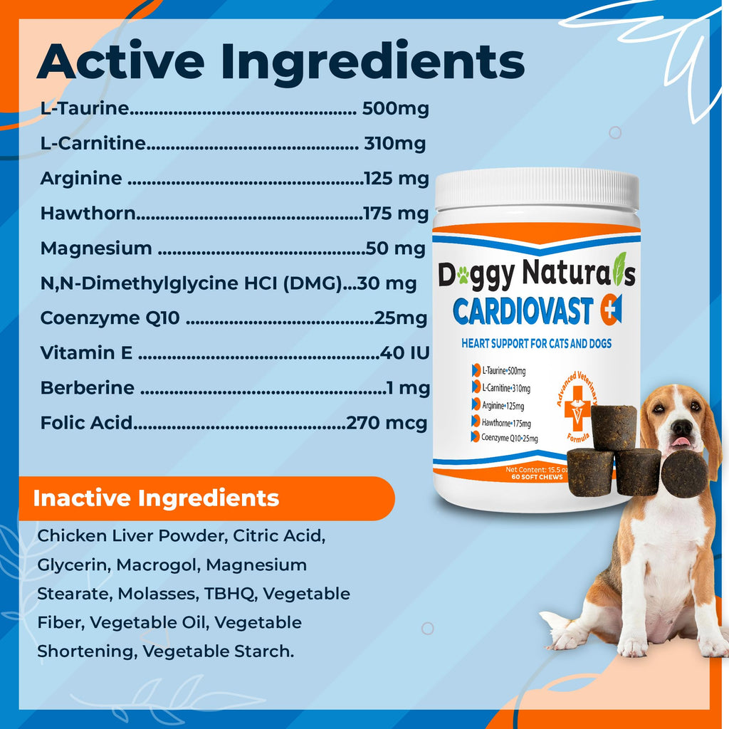 Cardio Support Supplement for Dogs and Cats, 60 Soft Chew J17126