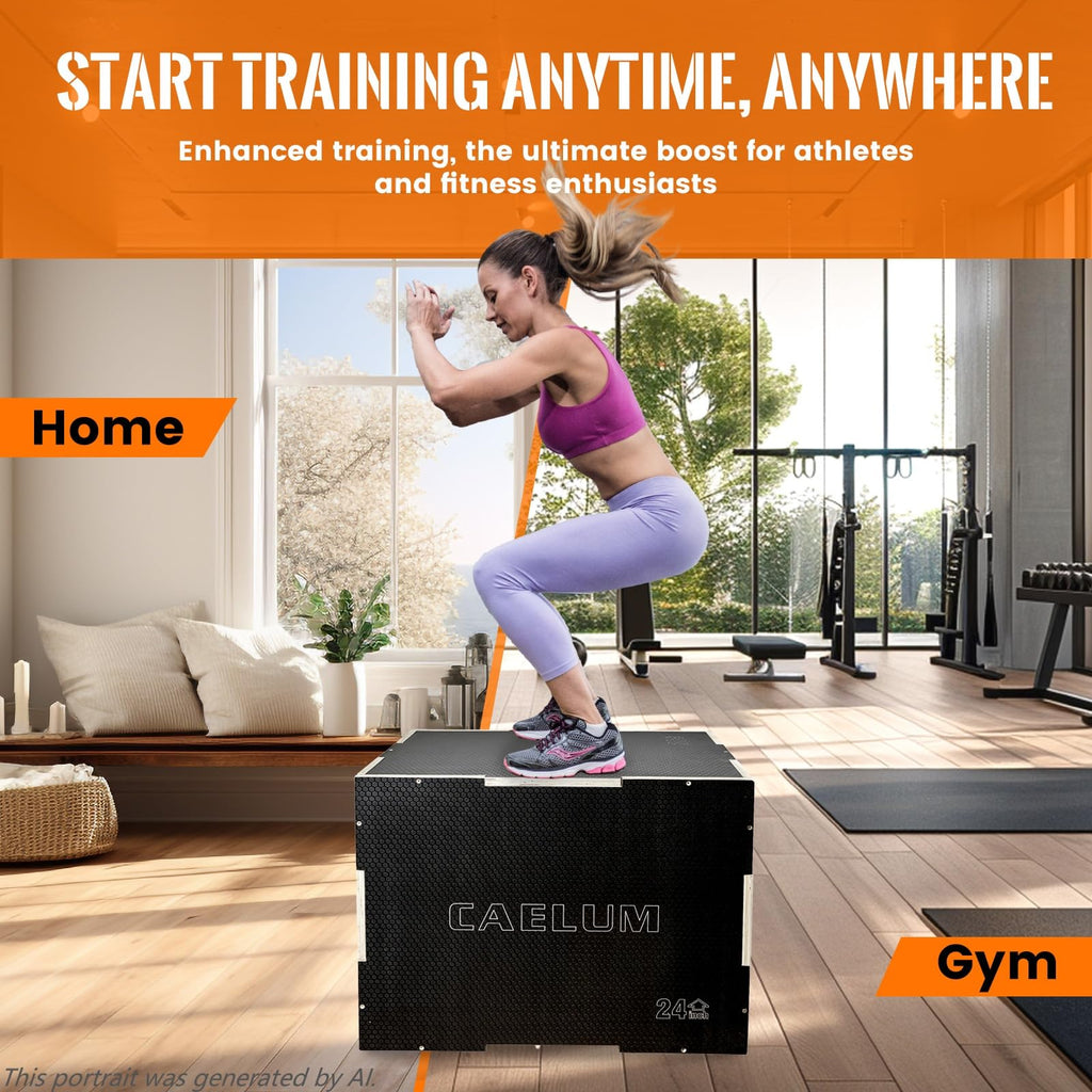 3-in-1 Non-Slip Wood Plyo Box U362407