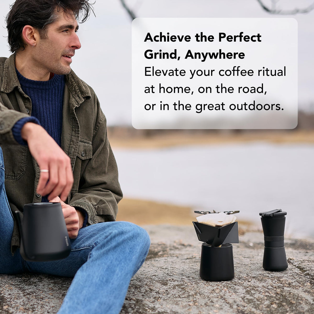 Manual Coffee Grinder with Stainless Steel Burrs S425703