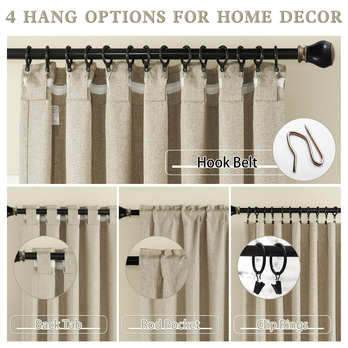 132 Inch Blackout Curtains 11 ft Long Pinch Pleated Drapes 2 Panels M77405