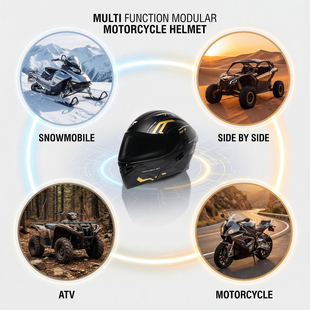 Modular Motorcycle Helmet DOT Approved Flip Up Dual Visor S918