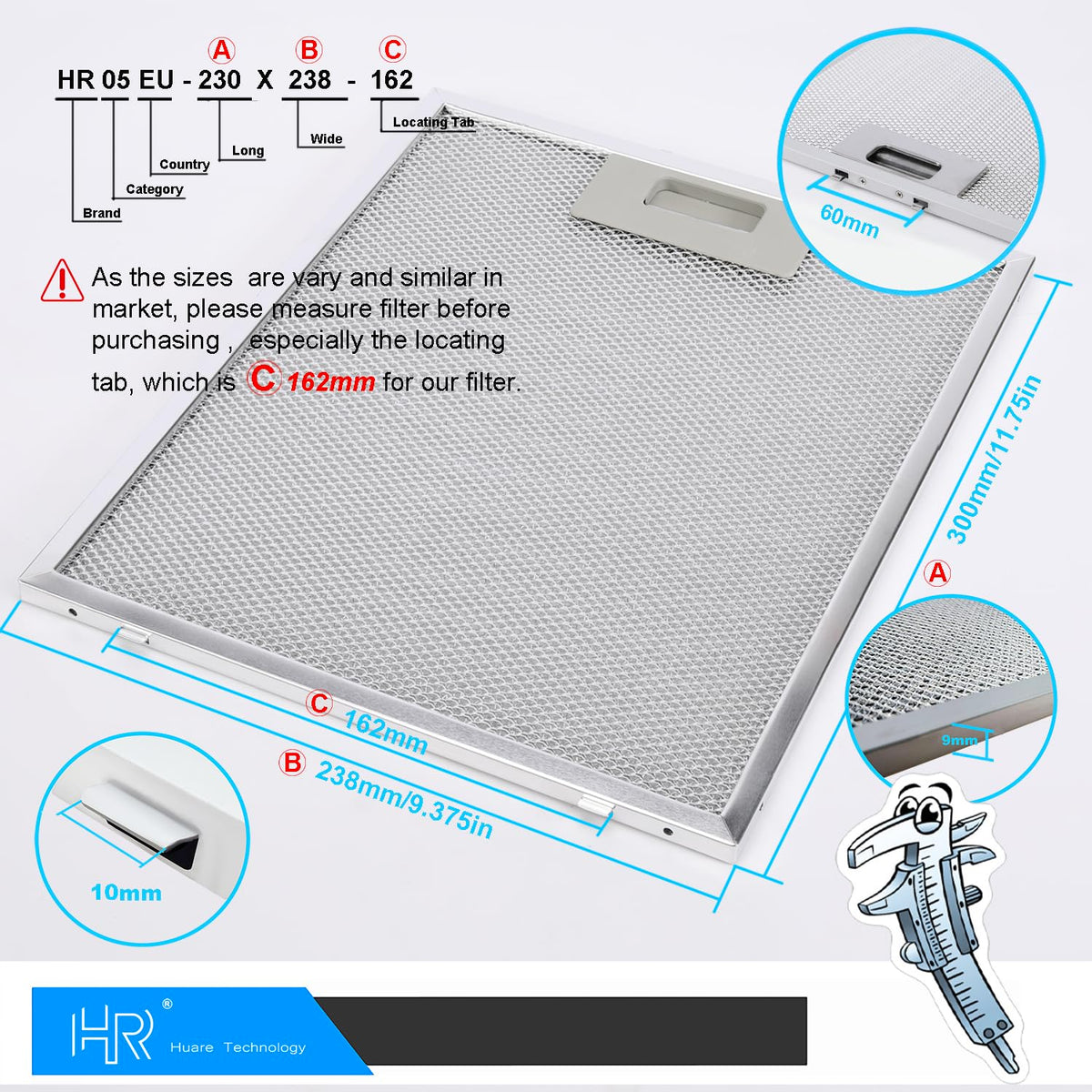 Hood Filter 9.375x11.75 2 Pack H8812