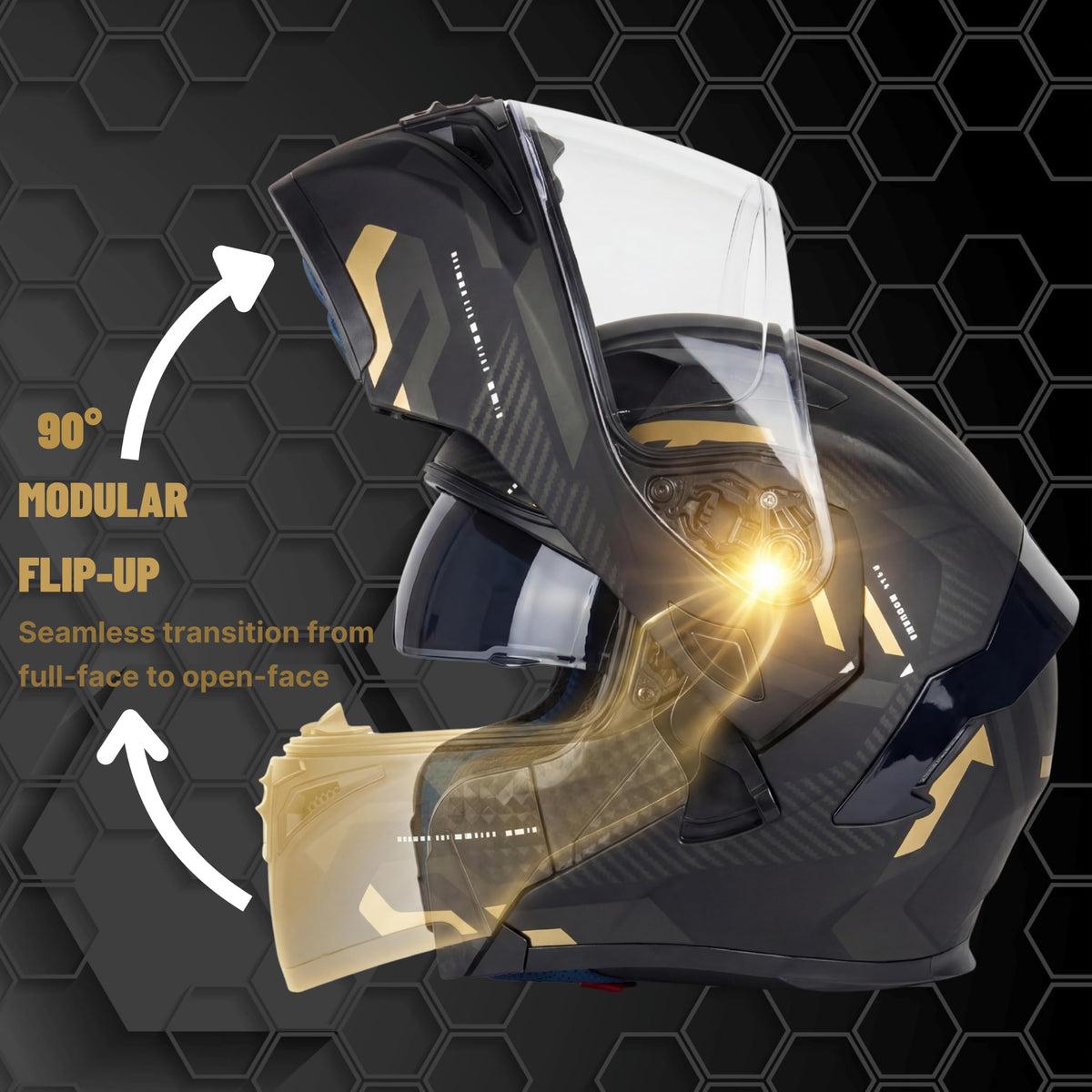 Modular Motorcycle Helmet DOT Approved Flip Up Dual Visor S918