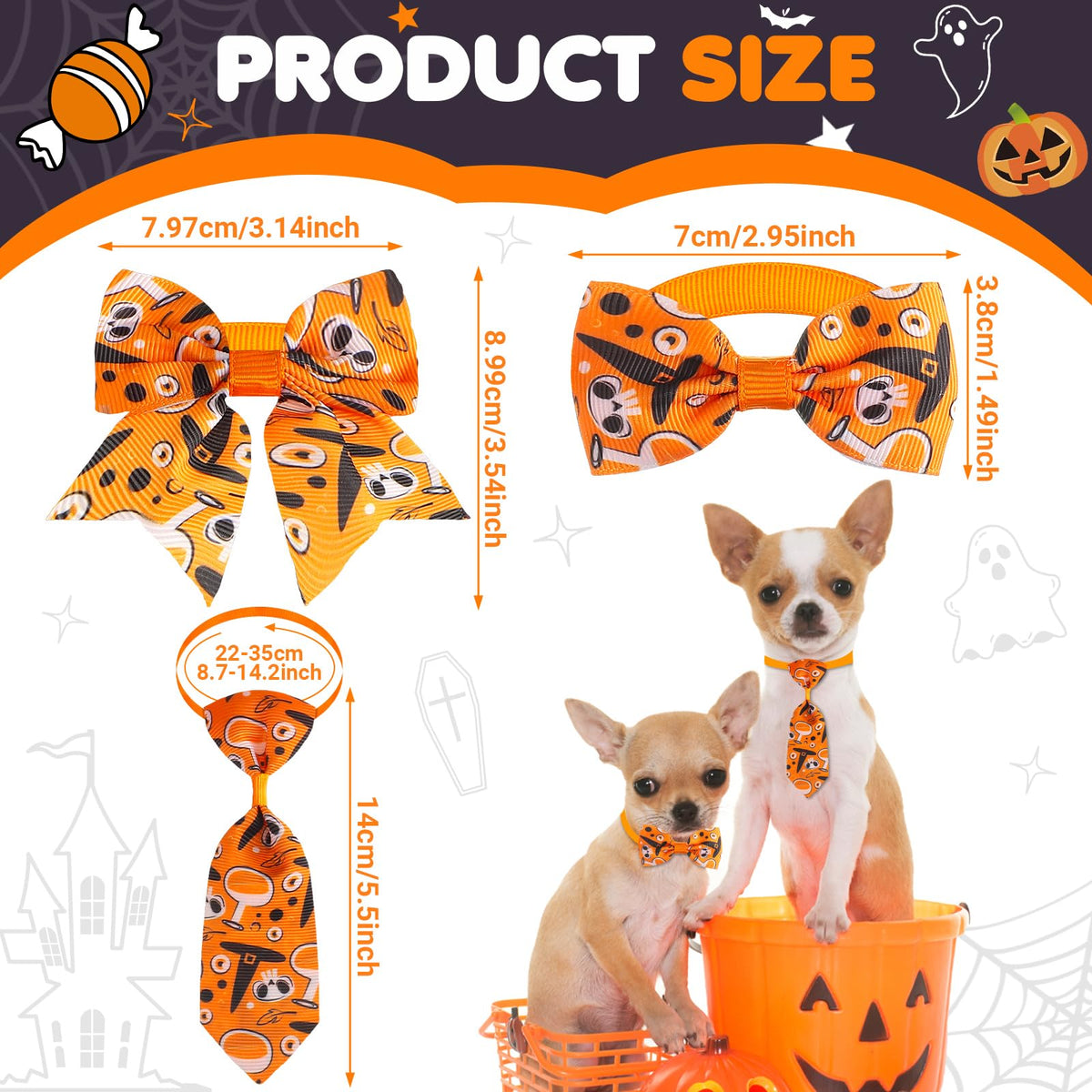 100 Pcs Dog Bow Ties Collar Set E9001