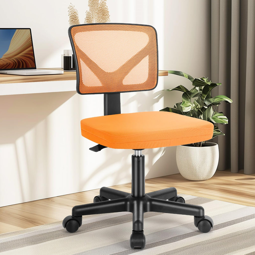 Orange Mesh Ergonomic Adjustable Swivel Rolling Office Chair U51085