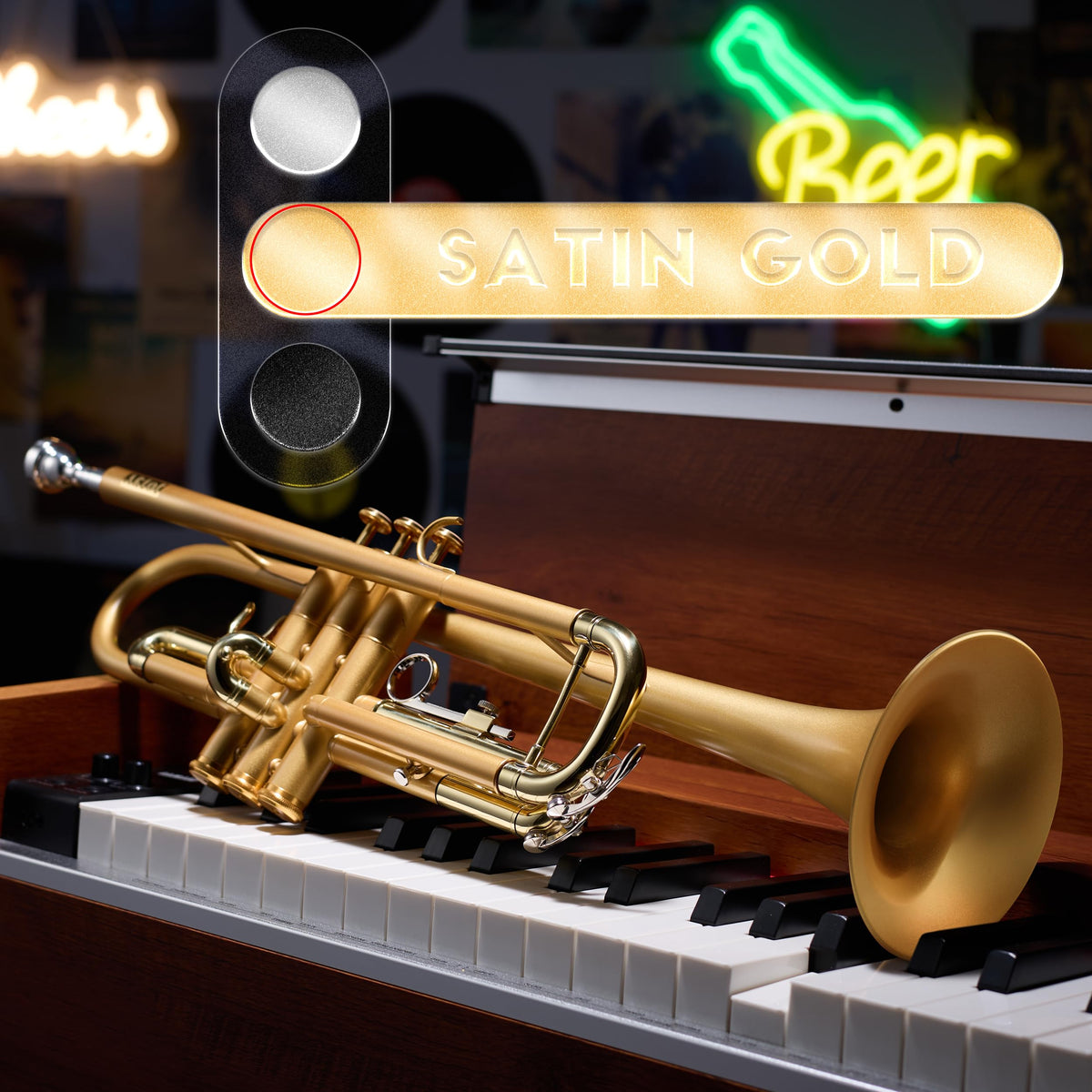 Satin Gold Bb Trumpet with Hard Case N473