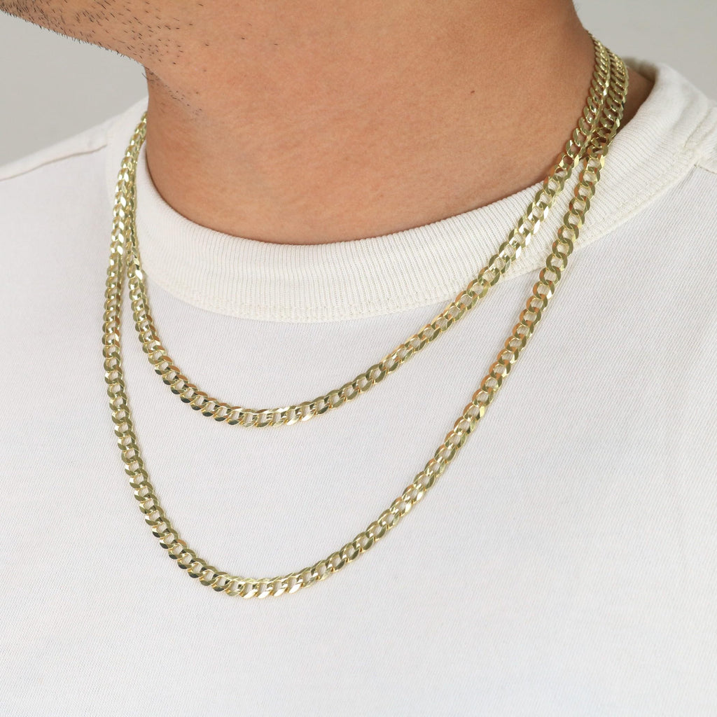 10k Yellow Gold Cuban Curb Link Chain Necklace F2725