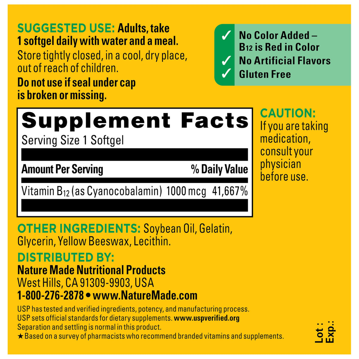 Vitamin B12 1000 mcg 150 Softgels V7354