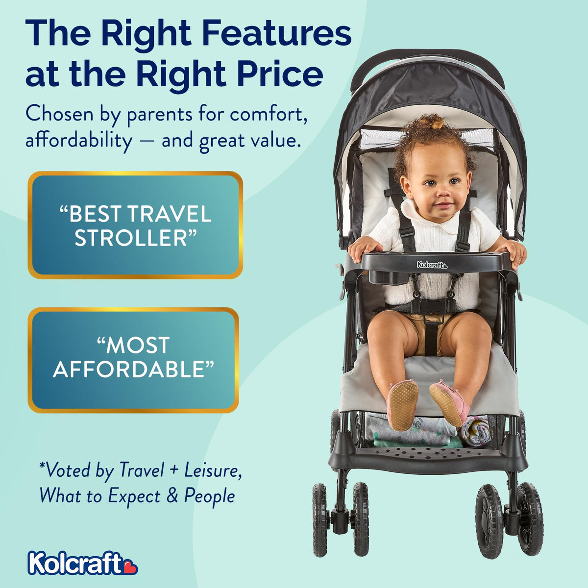 Lightweight Umbrella Stroller with Reclining Seat and Canopy, Slate Gray W2808