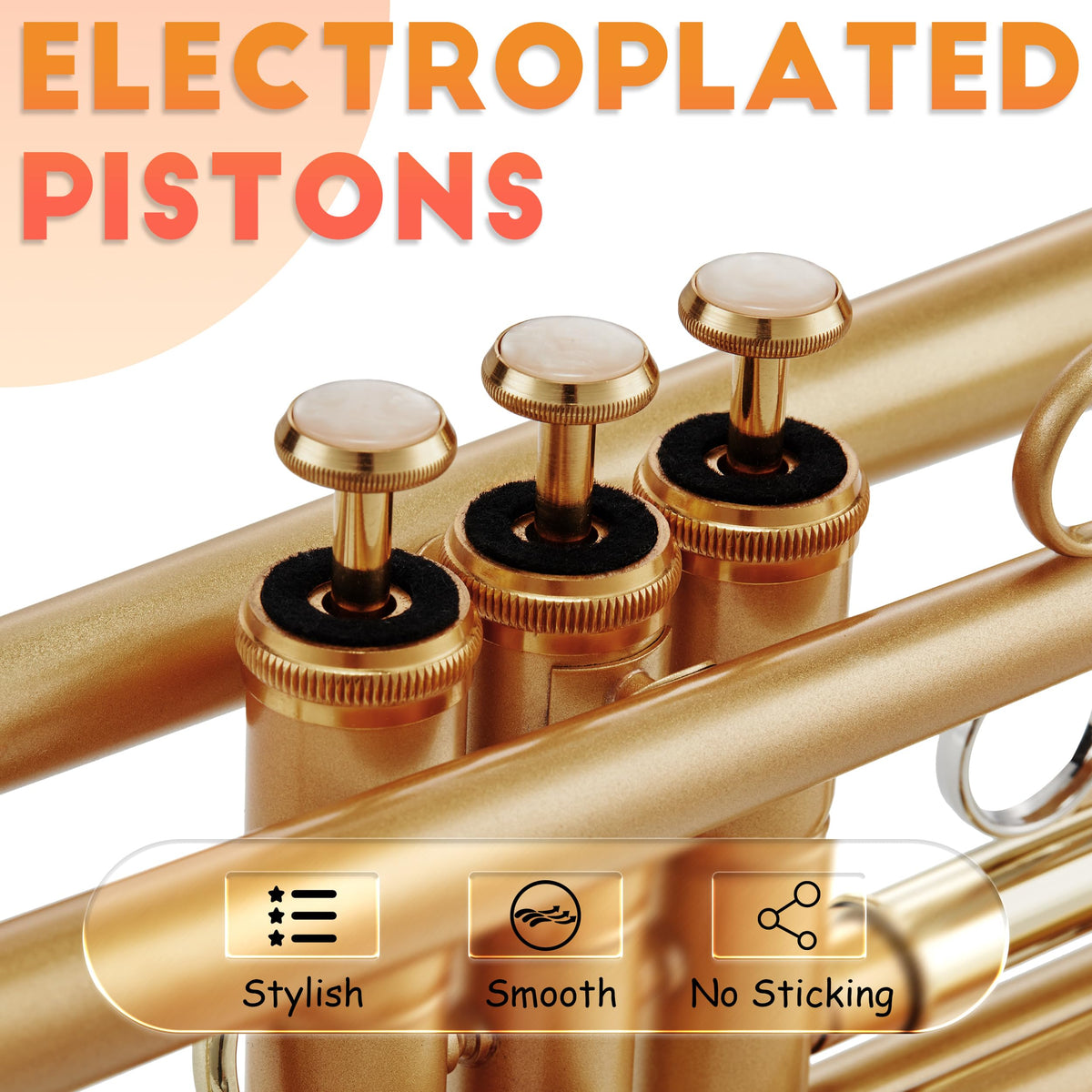 Satin Gold Bb Trumpet with Hard Case N473