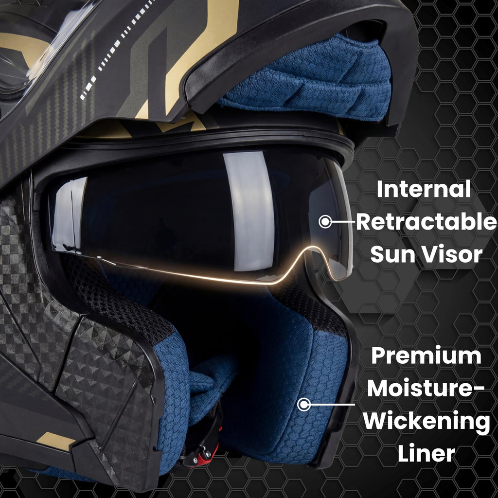 Modular Motorcycle Helmet DOT Approved Flip Up Dual Visor S918