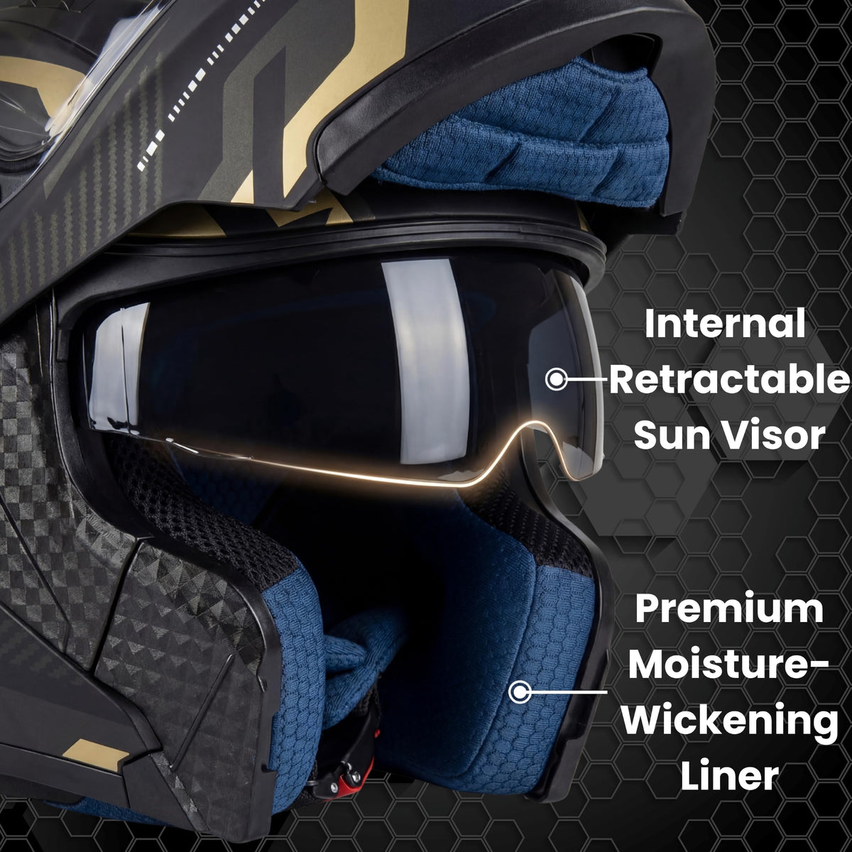 Modular Motorcycle Helmet DOT Approved Flip Up Dual Visor S918