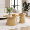 Coffee Table Set of 2 Fluted Drum U9895