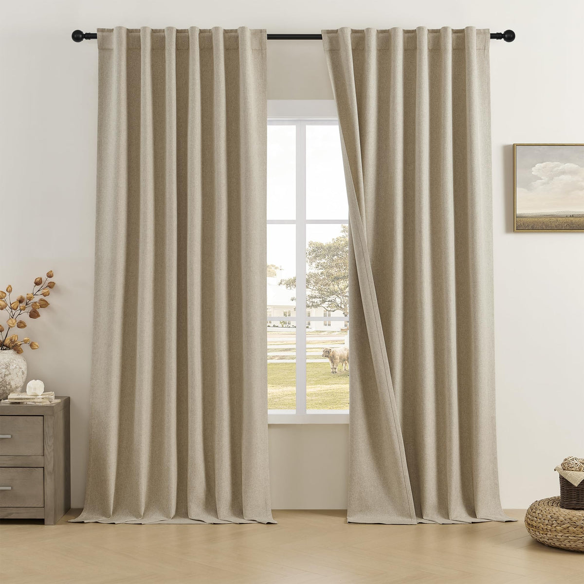 132 Inch Blackout Curtains 11 ft Long Pinch Pleated Drapes 2 Panels M77405