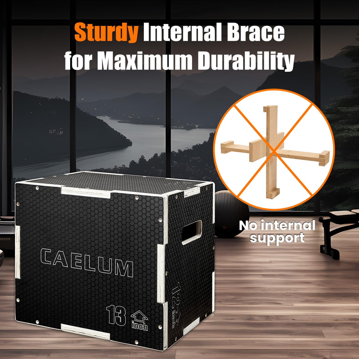 3-in-1 Non-Slip Wood Plyo Box U362407