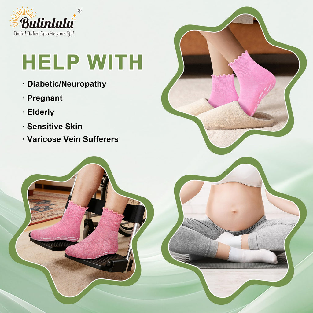 Non Slip Diabetic Socks for Women 6 Pairs Size 9-11 J7274