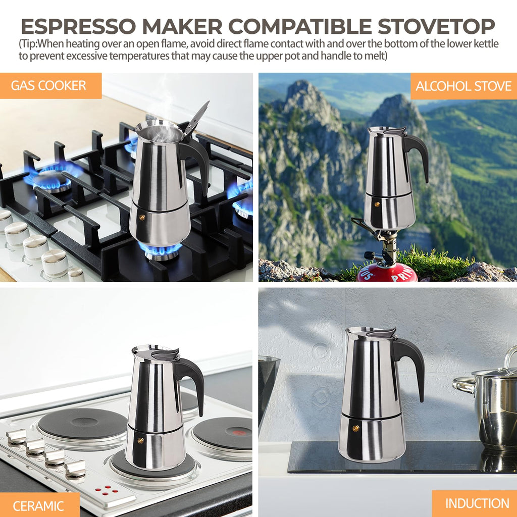 12 Cup Stainless Steel Moka Pot F8623