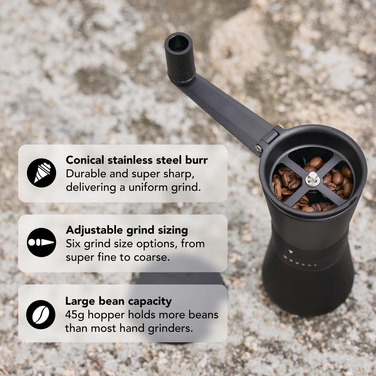 Manual Coffee Grinder with Stainless Steel Burrs S425703