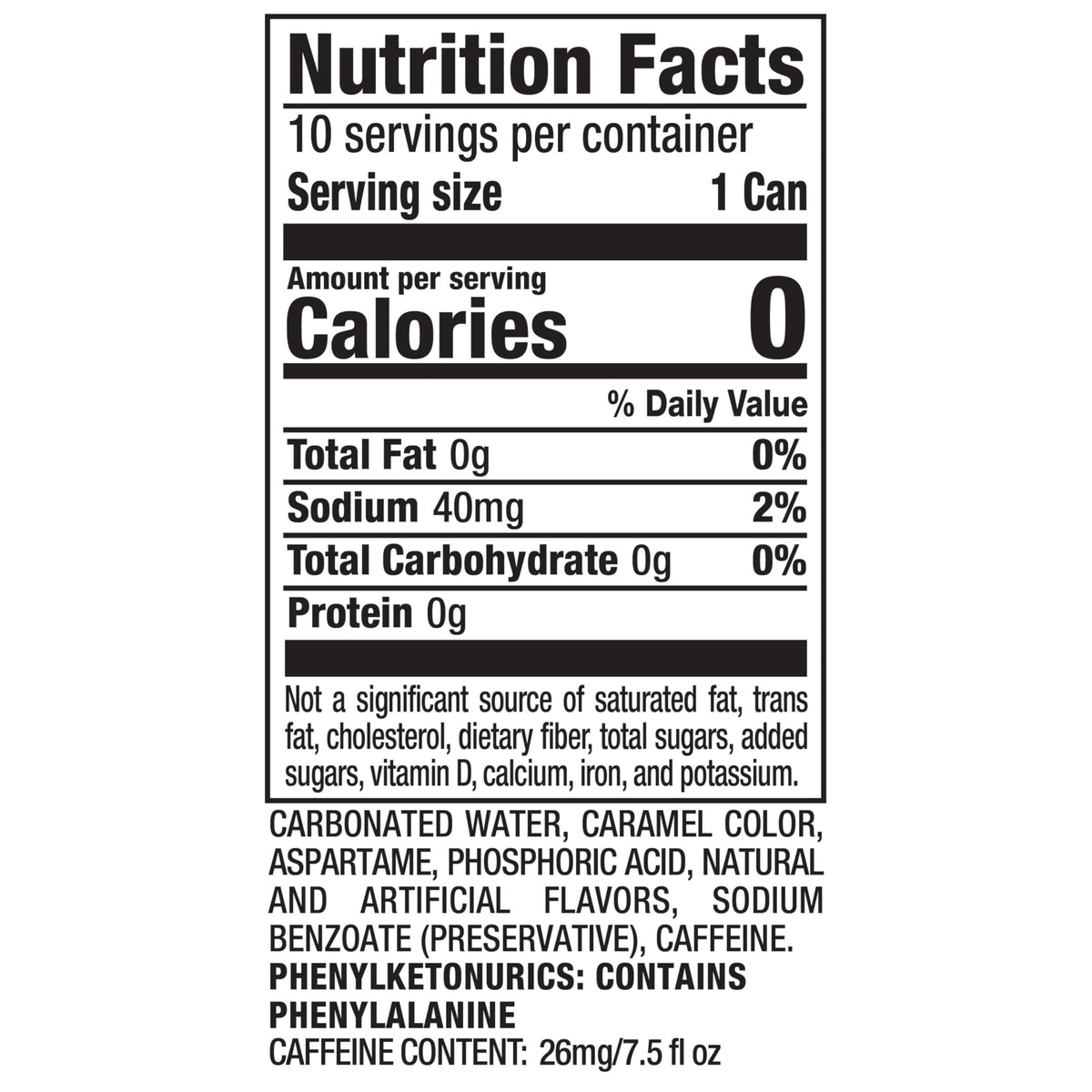 Diet Dr Pepper Soda 7.5 fl oz 10 pack B13645