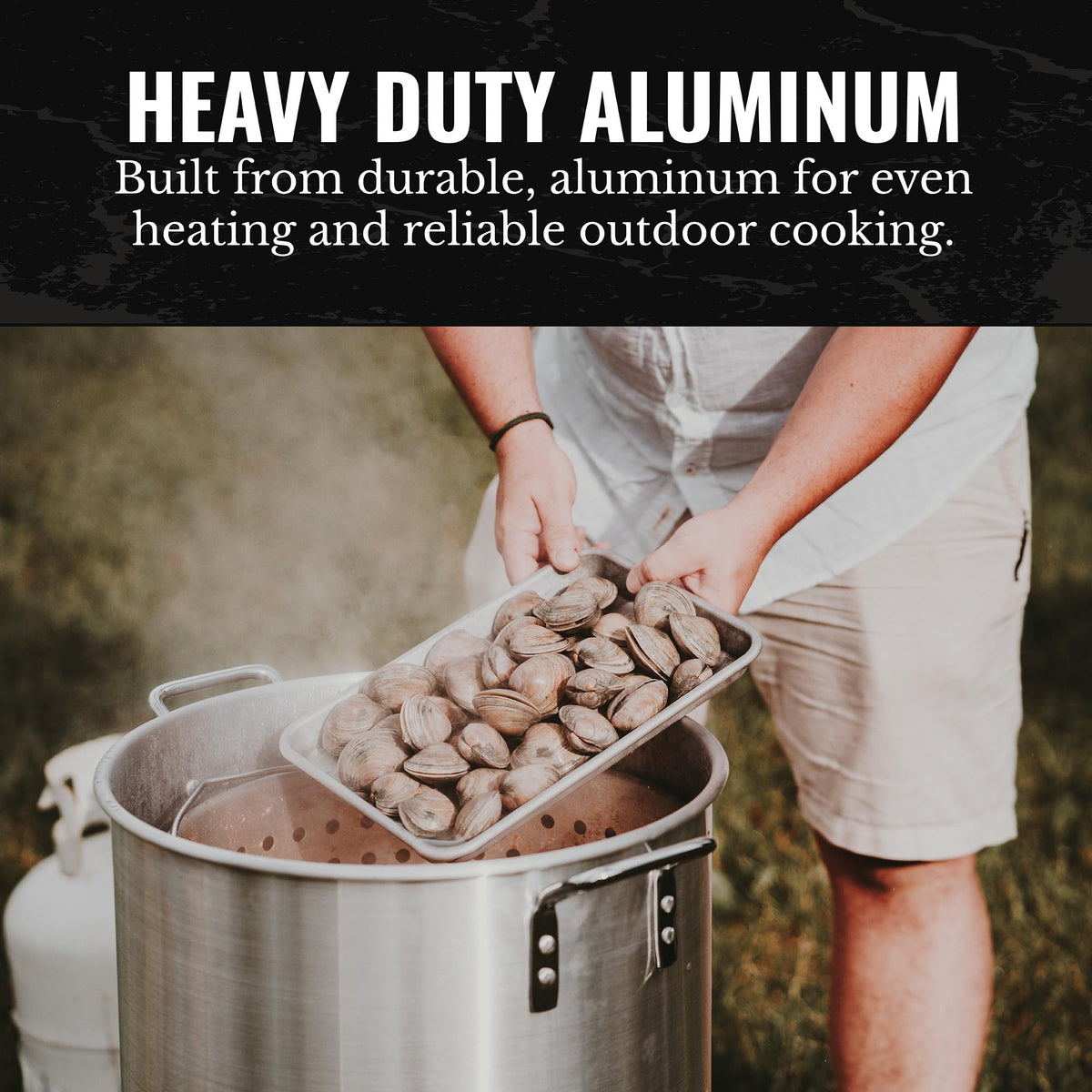 60Qt Aluminum Stock Pot with Strainer and Lid R481940