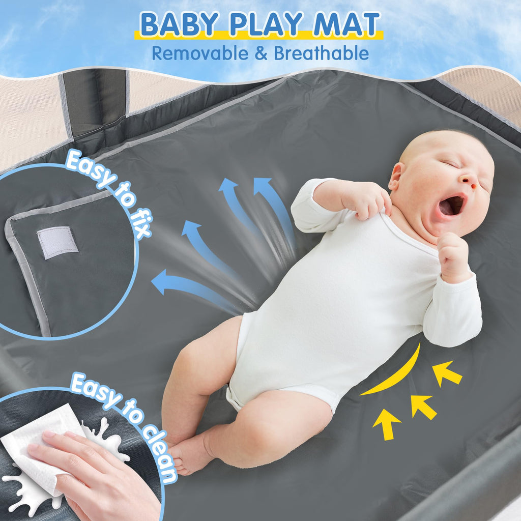 Foldable Baby Playpen with Mat T7089